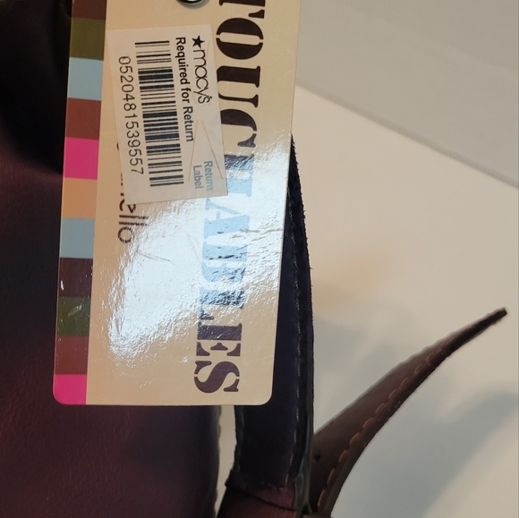 Tignanello Classic Purple Leather Convertible Crossbody Bag Adjustable Purse - Picture 10 of 14